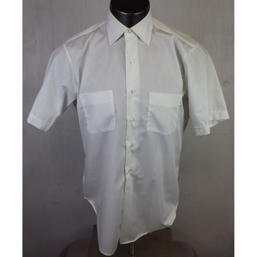 VINTAGE 1960s ARROW SANFORIZED PLUS BUTTON DOWN SHIRT 15 S BELMONT CLUB BARD